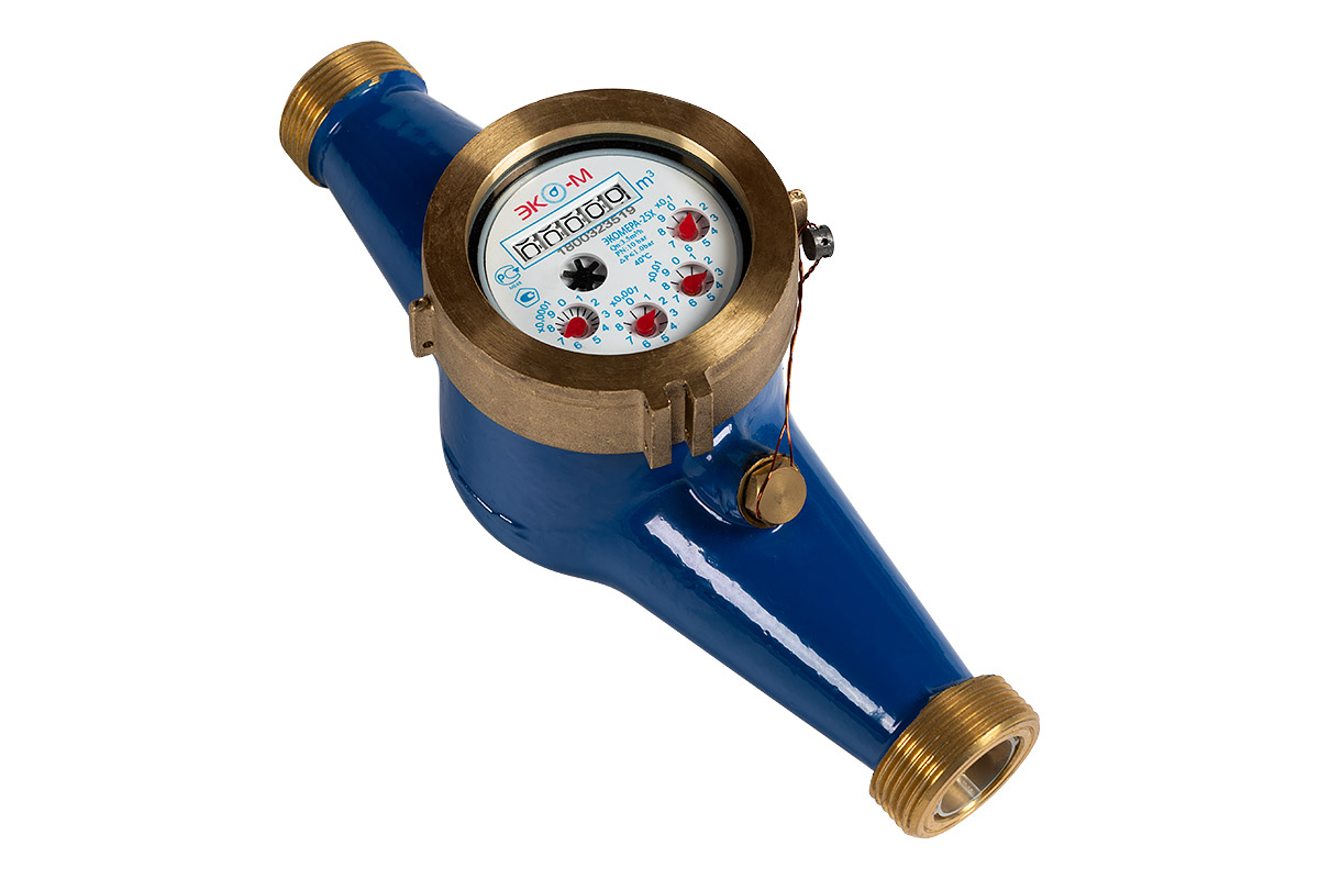 Счетчик воды многоструйный муфтовый ЭКОМЕРА-25 для ХВС Ду 25; Ру 16; Тmax=40 °С; Qmax=7 м3/ч; L=260 мм