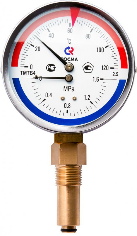 Термоманометр ТМТБ-41Р.1(0…120°С)(0…0,4 МПа)G1/2.2,5 (РОСМА)