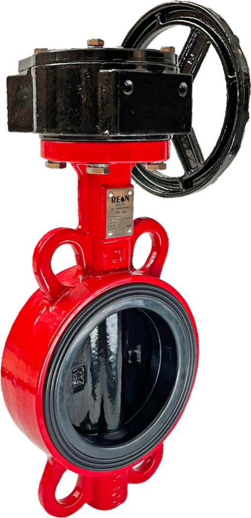 Затвор поворотно-дисковый чугун межфланцевый RSV83RED Ду 40 Ру 16, диск-чугун, с редуктором, Reon