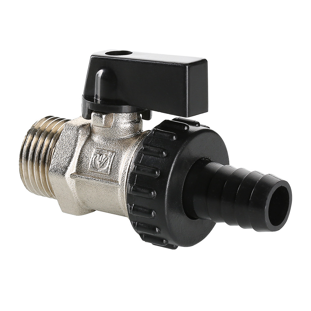 Кран шаровой латунь никель дренажный VT.430 Ду 15 НР, Ру 10, VALTEC