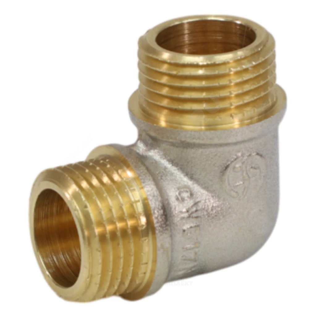 Угольник латунь никель Ду 15 НР ГОСТ 32585-2013 Aquasfera 9003-01