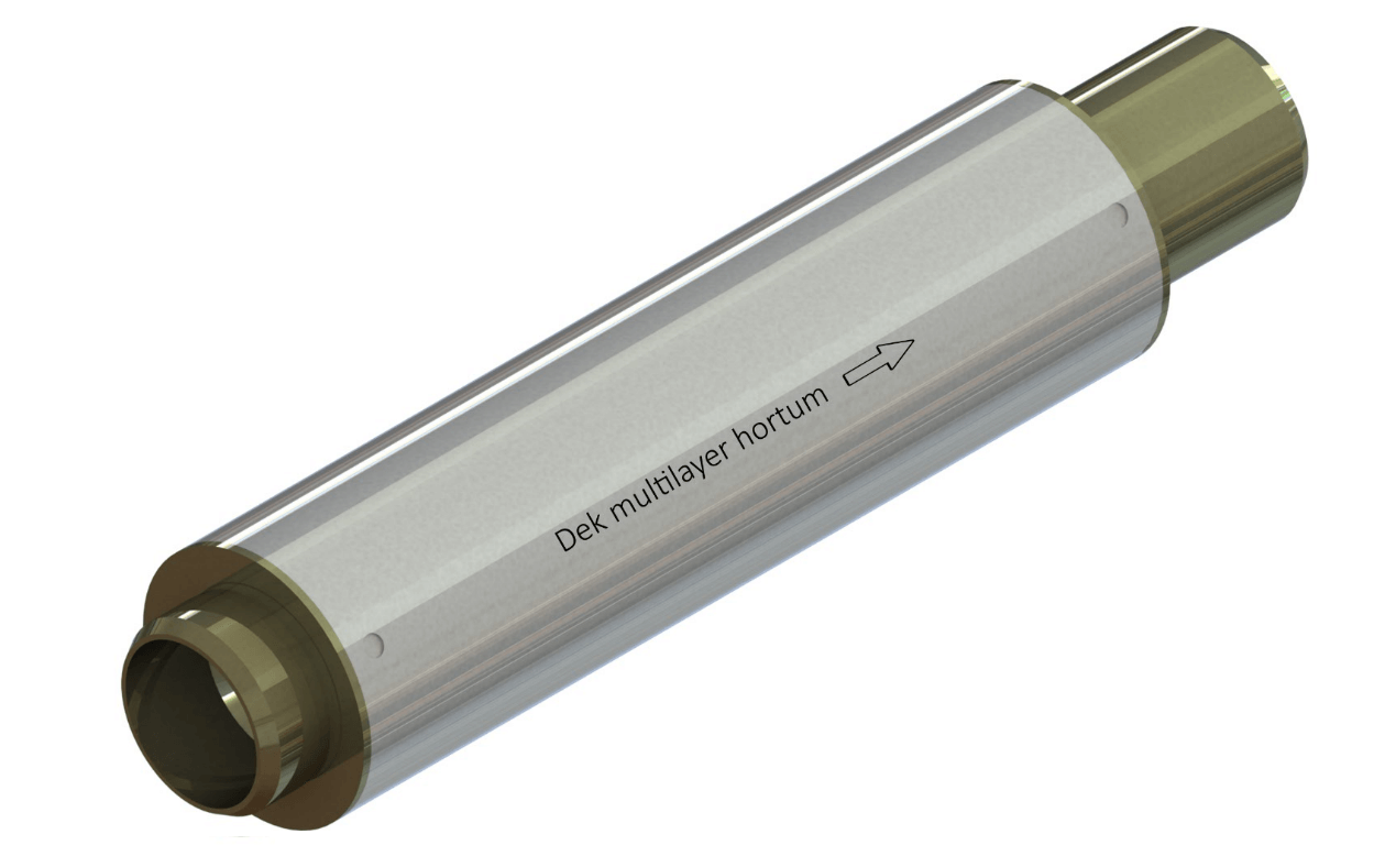 Компенсатор сильфонный осевой DEK multilayer с кожухом Ду 40 Ру 16 бар под приварку L=285 мм
