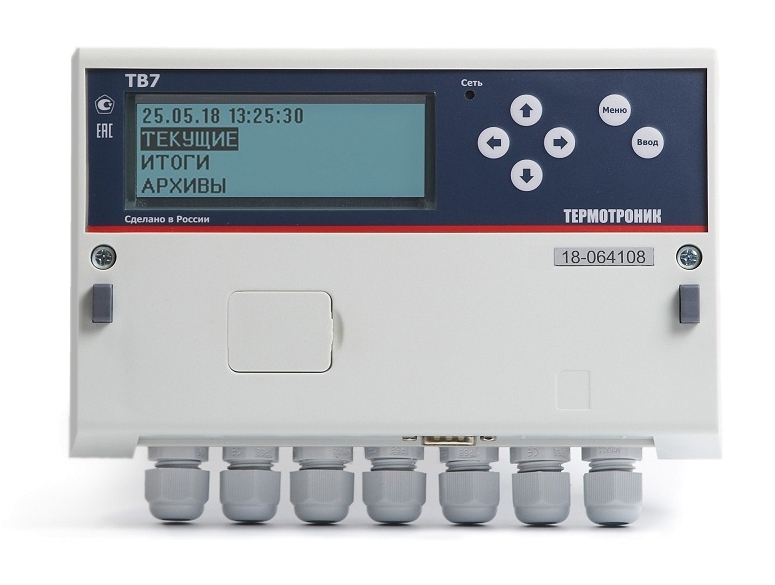 Тепловычислитель ТВ7-04М; RS232, литиевая батарея АА с блоком питания